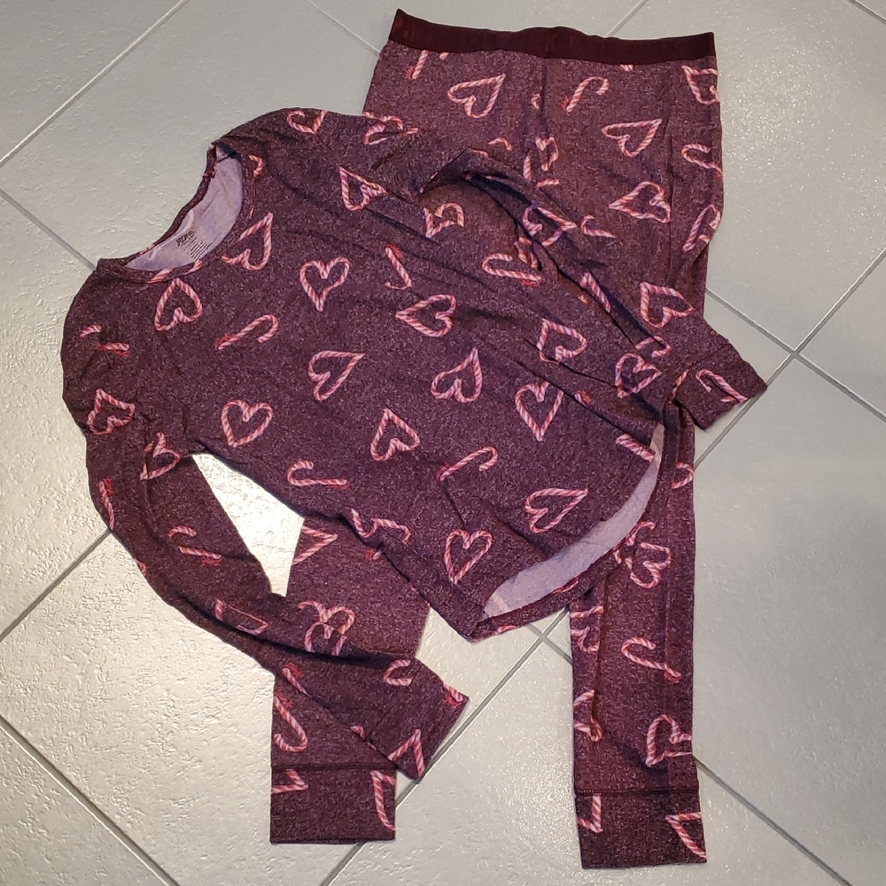 PINK Victoria's Secret Red and White Pajama Set